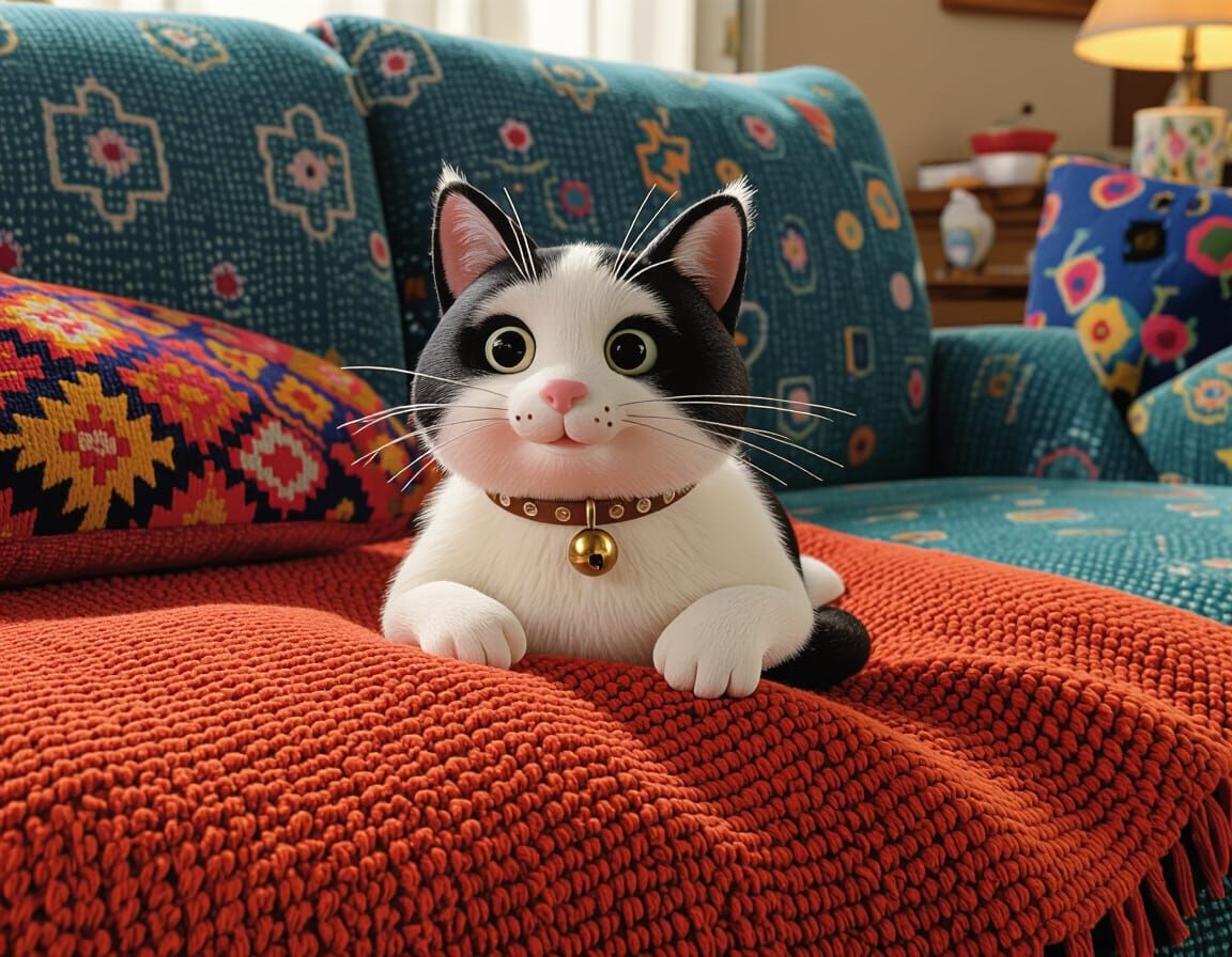 Cute Cat in Claymation Style, Wallace and Gromit Inspired