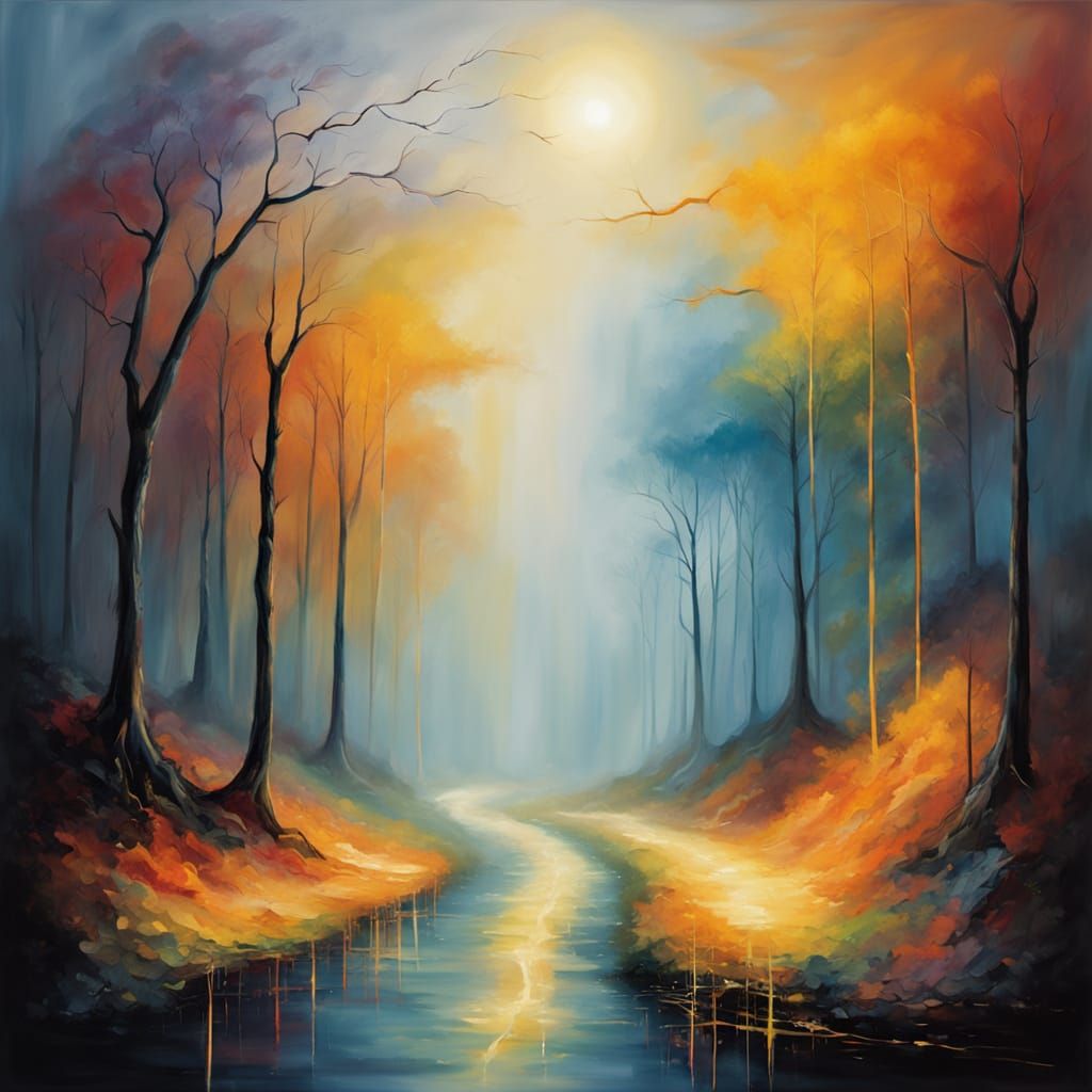 Surreal Pathway Dissolving Into Ethereal Mist