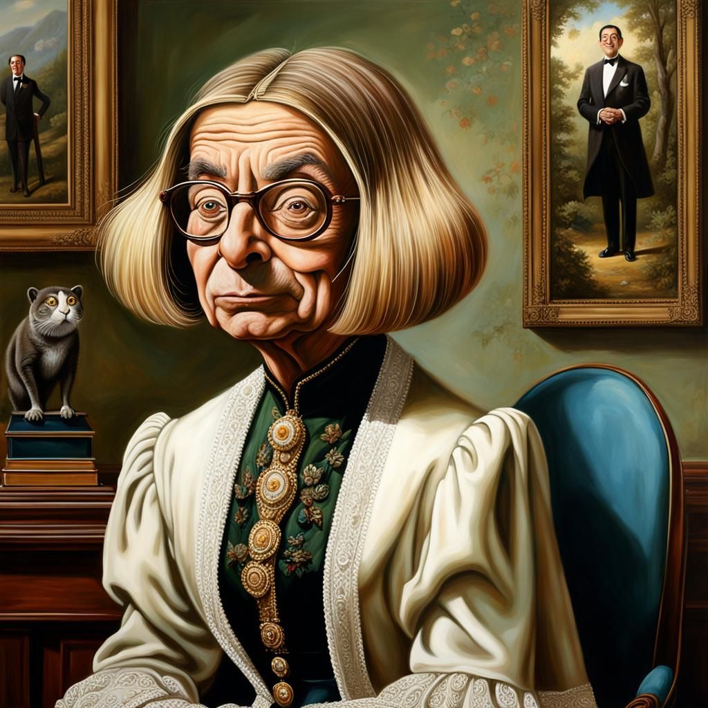 Surreal Hybrid Portrait in Oil Painting Style