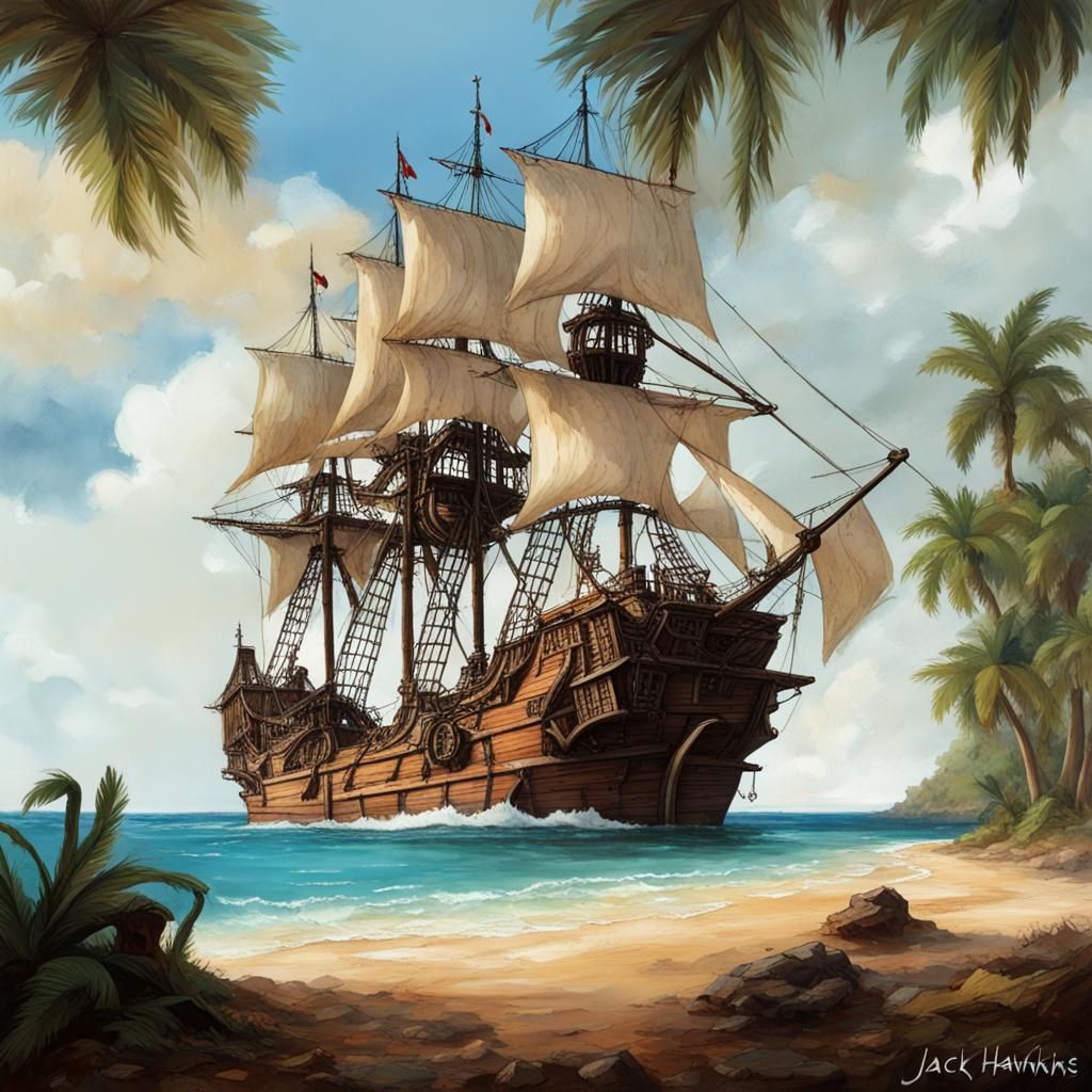 Spanish Galleon in the West Indies