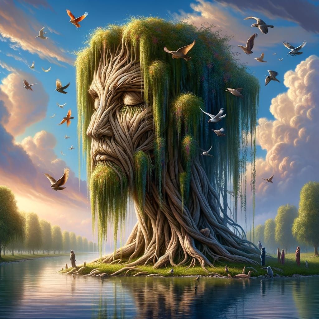 Majestic Willow Ent by a Tranquil Lake