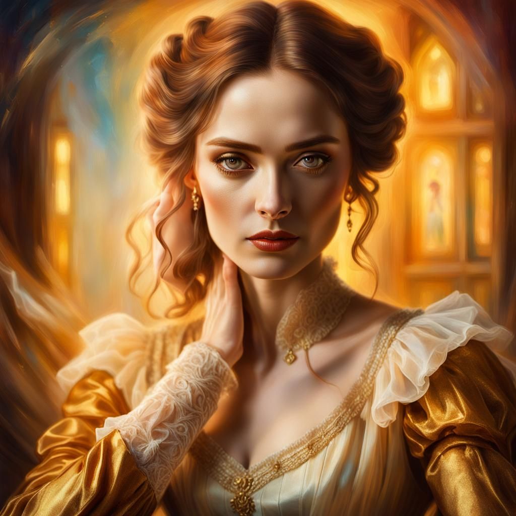 Ethereal Portrait of a Woman in Victorian Dress