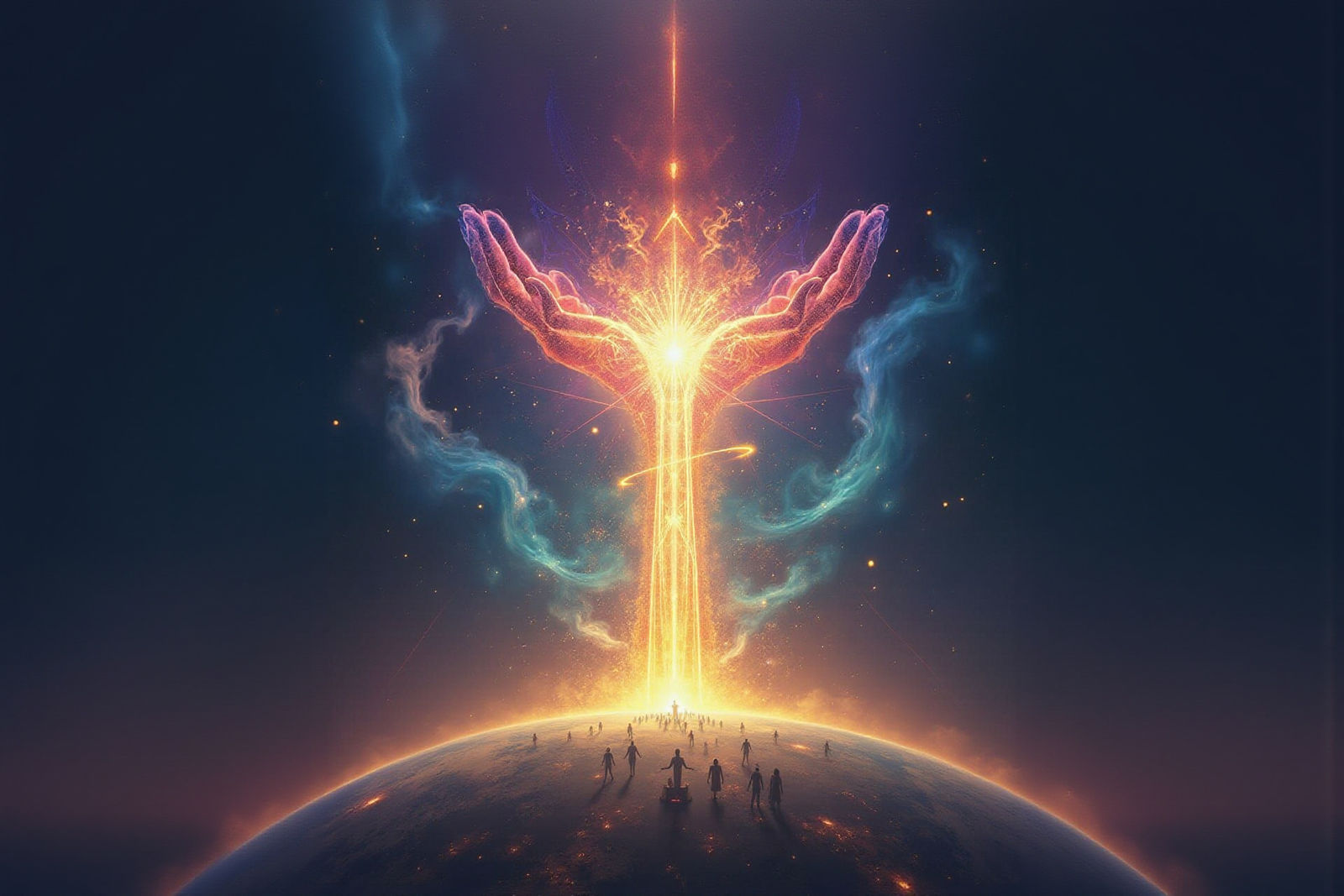 Energetic Being Heals Earth in Psychedelic Style