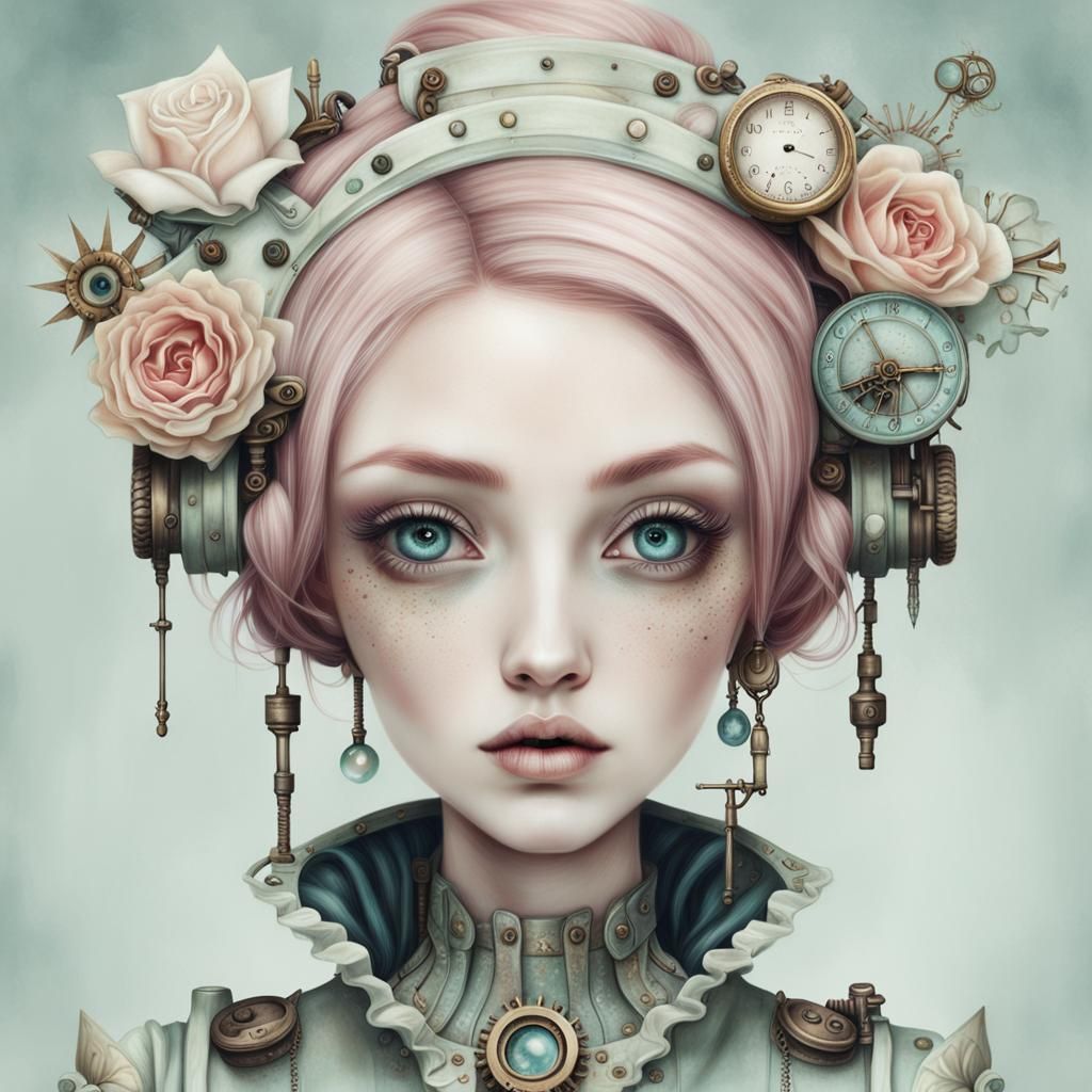 Surreal Girl Portrait in Dreamlike Style