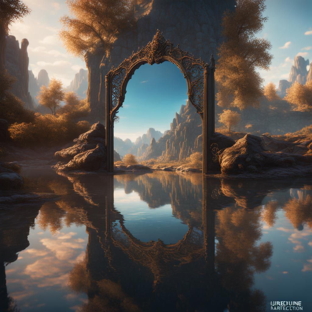 Water Reflection: Detailed Fantasy Concept Art
