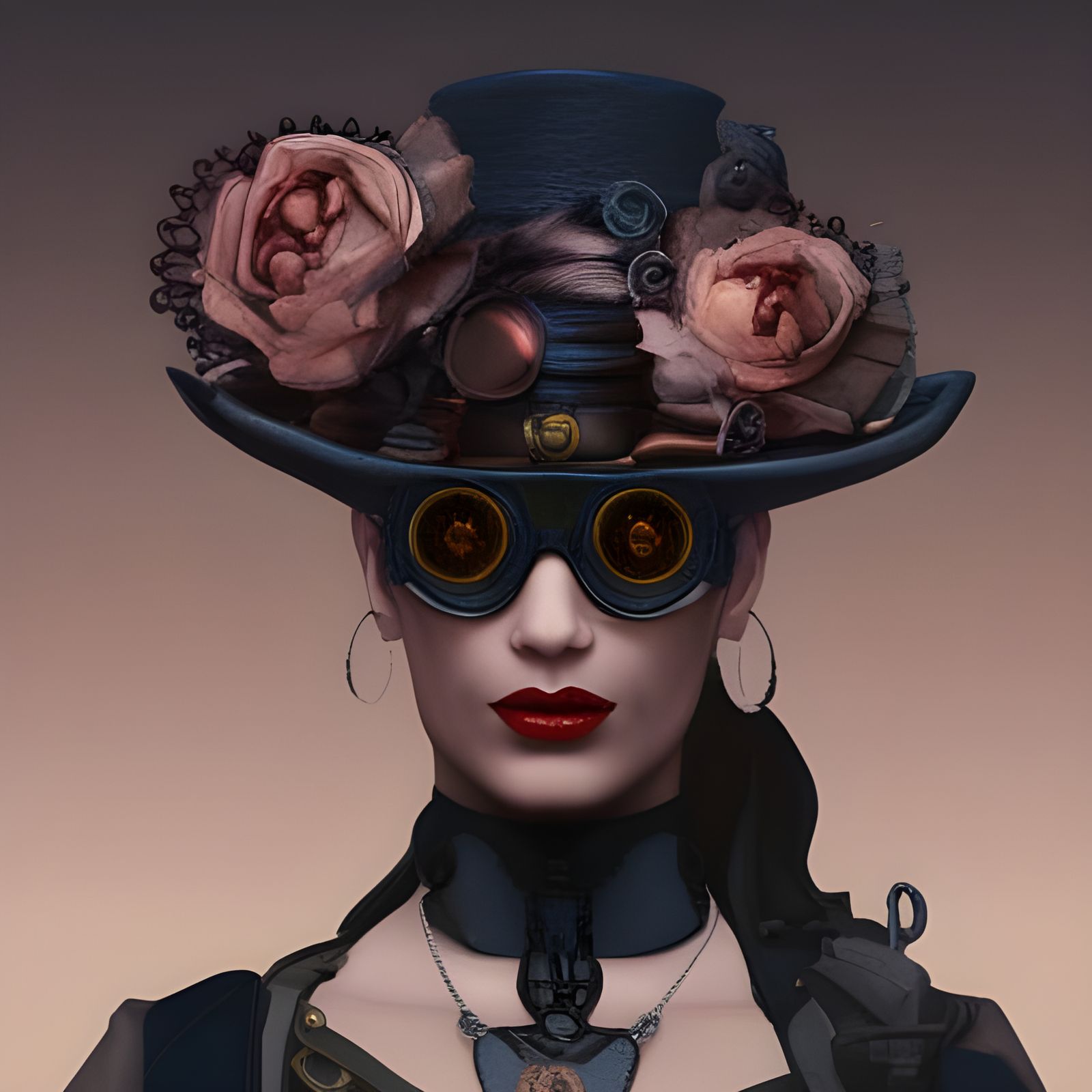 Steampunk city boss-lady