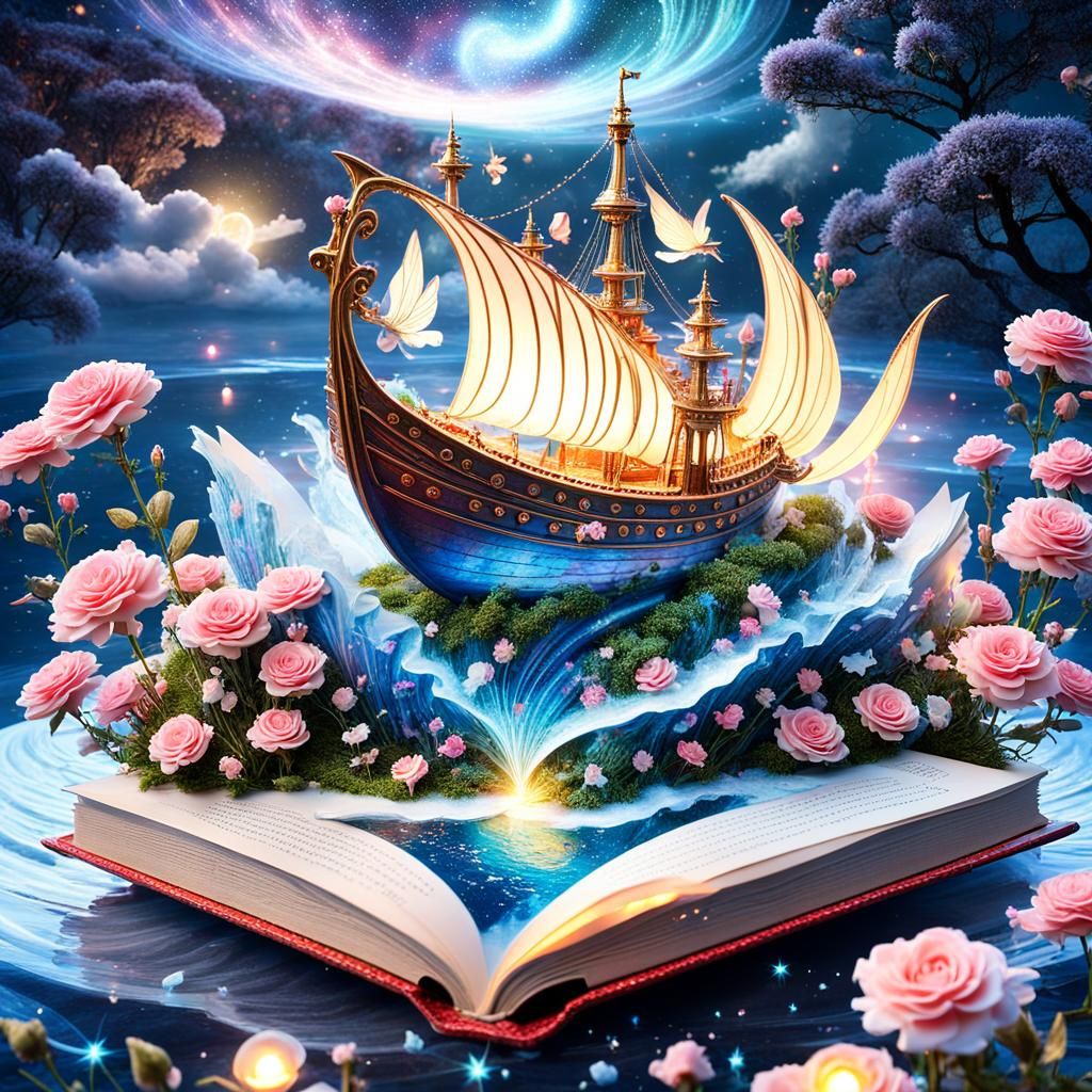 Mesmerizing Fairy Boat in Mystical Landscape