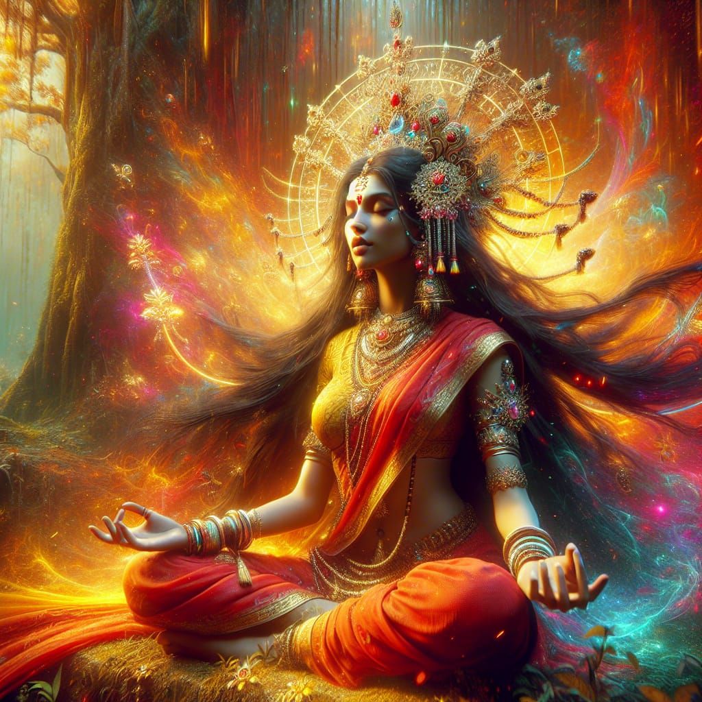 Asvayujau: Ethereal Hindu Goddess of Fortune in Ancient Fore...