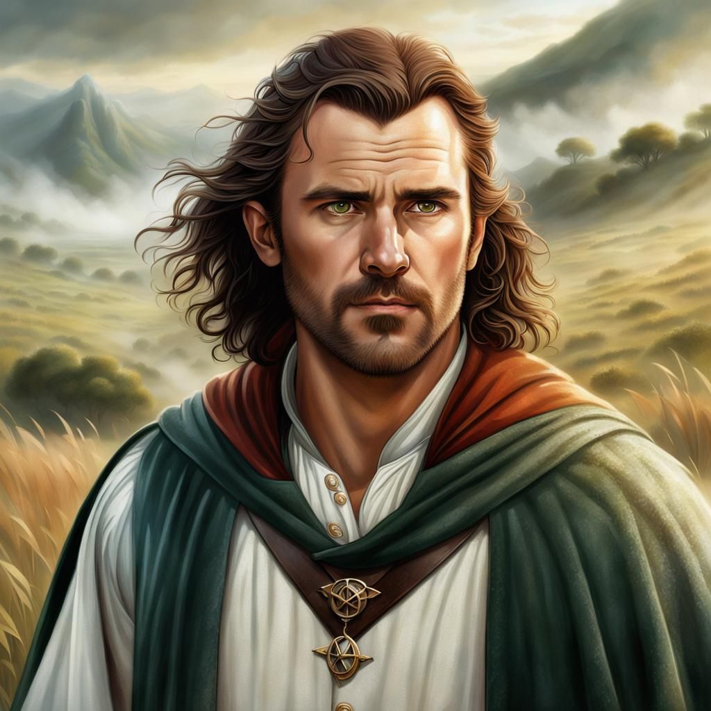 Heroic Man Portrait in Lord of the Rings Style