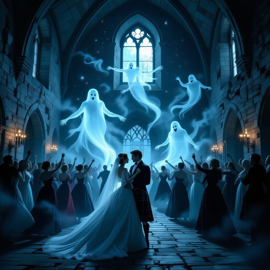 Haunted New Year's Ball in Scottish Castle with Dancing Ghos...