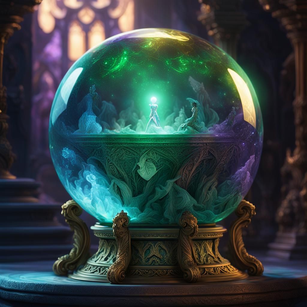 Mystical Crystal Ball in Fantasy Art Style