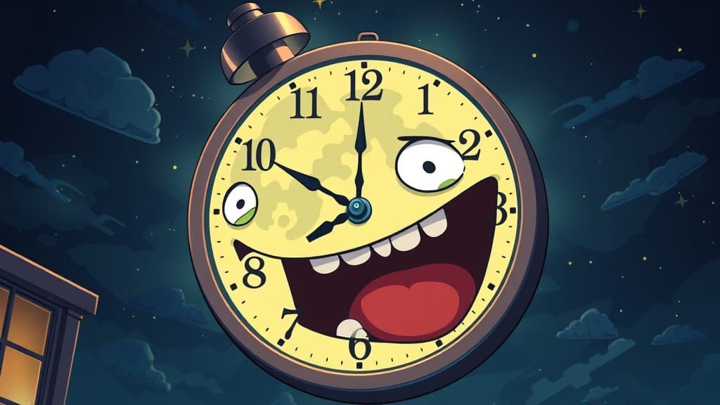 Anime Style Moon Clock with Hilarious Bloopers