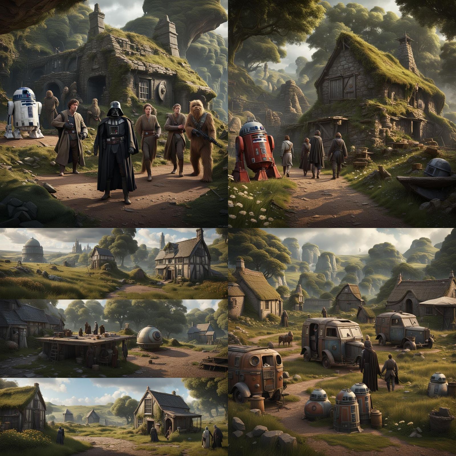 Star Wars Characters in Rural England: Matte Painting