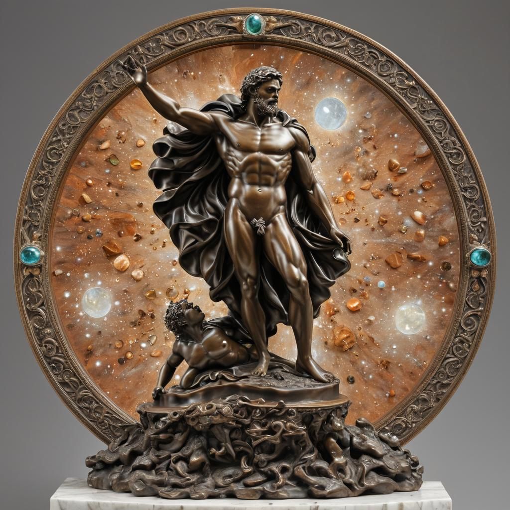 Bronze Statue of Celestial Being in Michelangelo Style