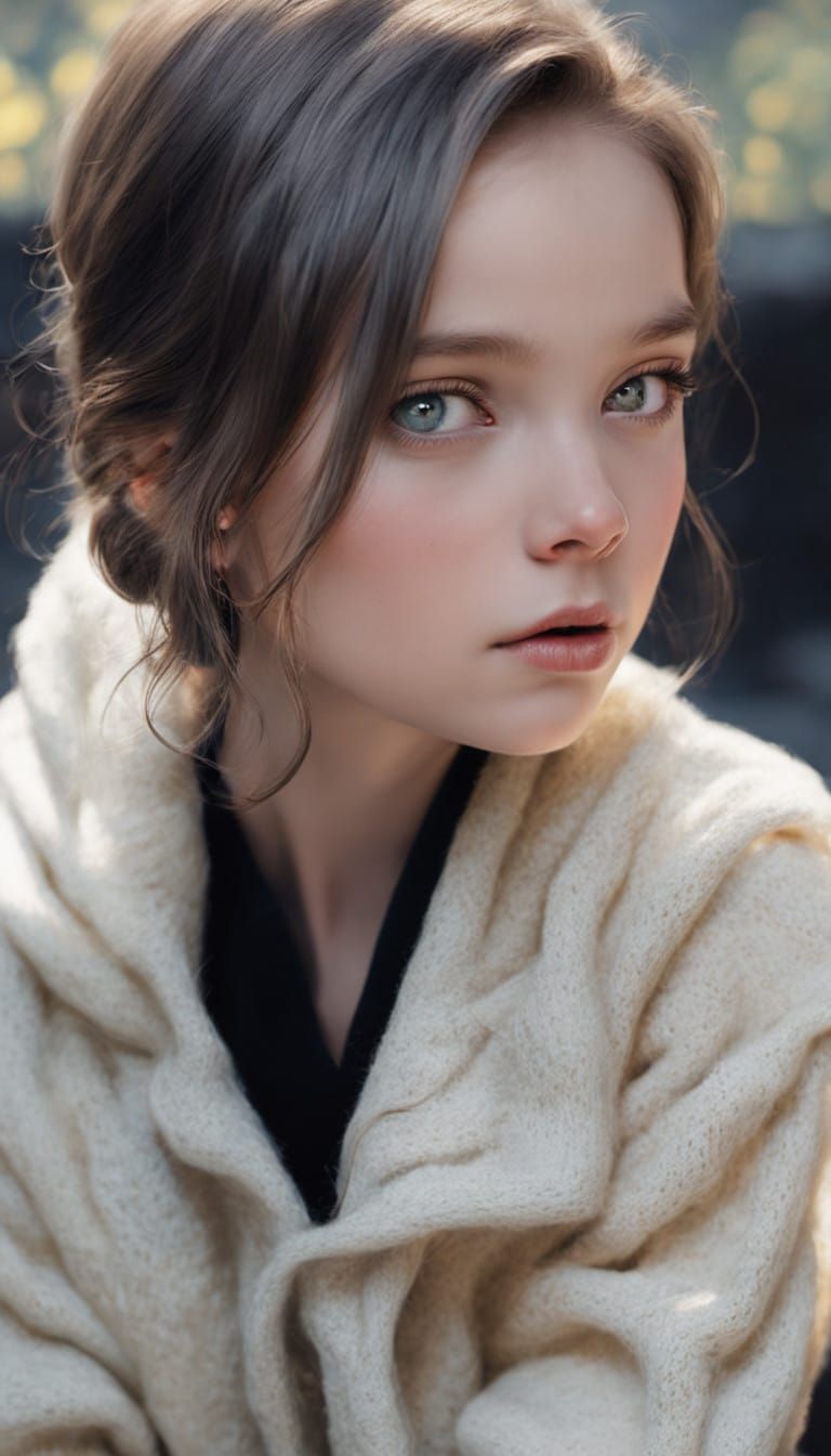 Eurasian Child Portrait in Photorealistic Style