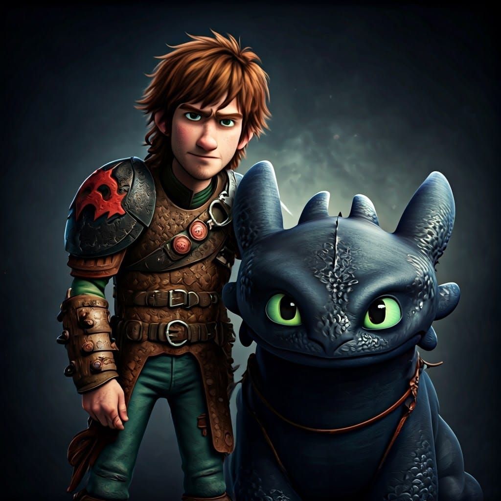Hiccup and Toothless: Detailed Fantasy Concept Art