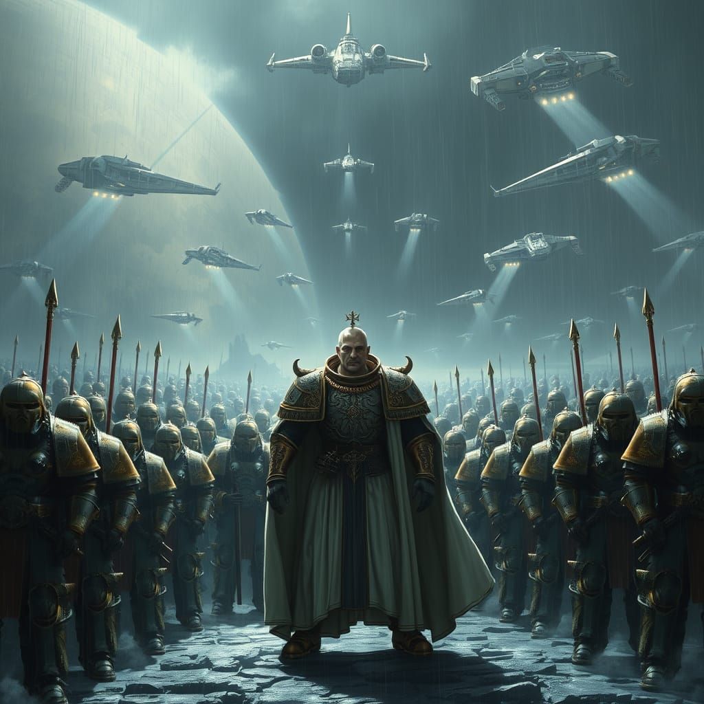 Epic Space Marines Formation for the Emperor, with Spaceship...