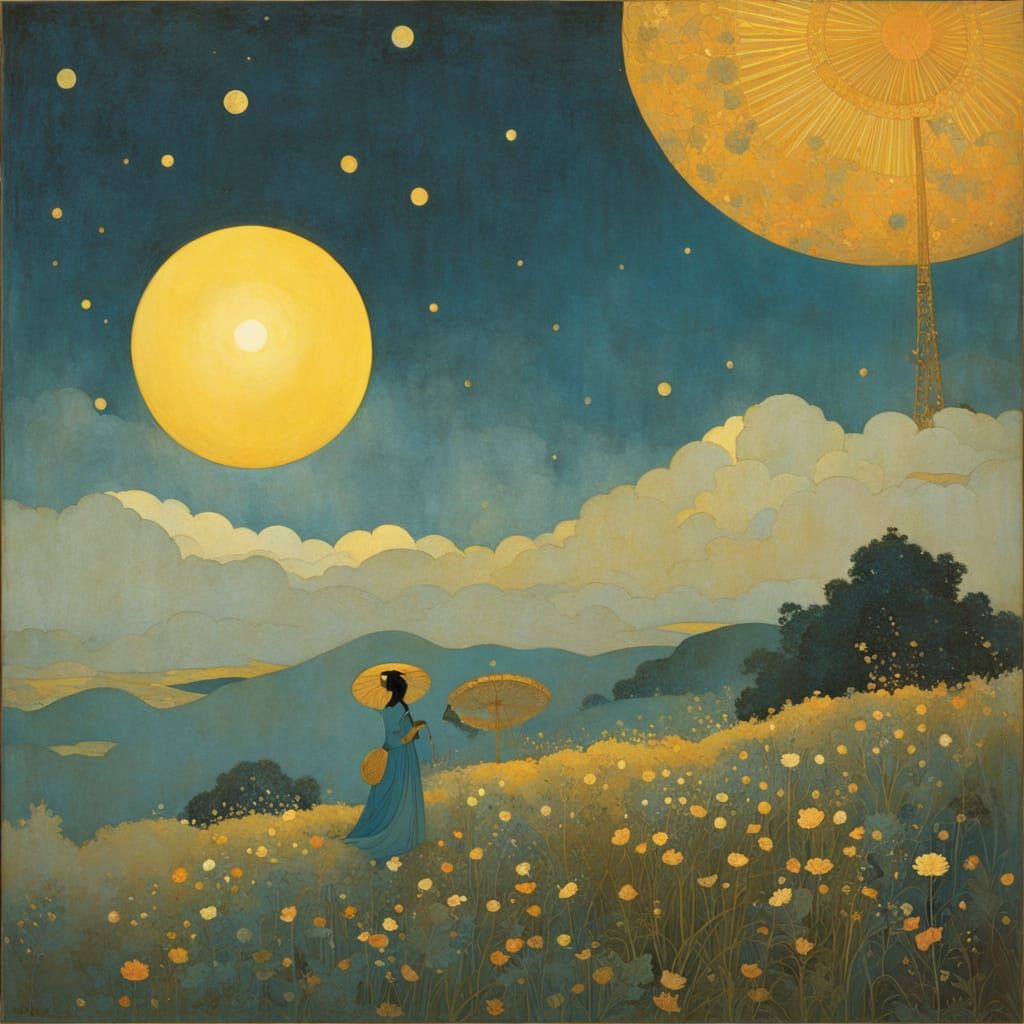 Sun Beam Illustration in Vintage Children's Book Style