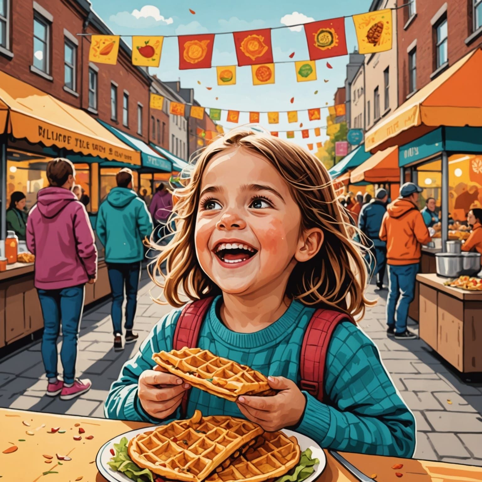 Joyful Street Food Festival Illustration
