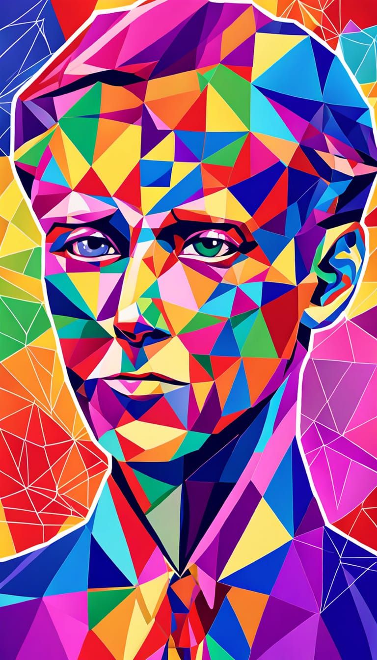 Geometric Abstract Portrait Exploring Psychology