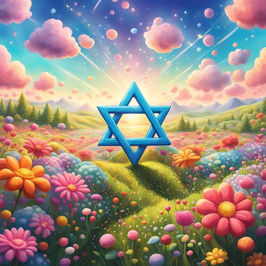 Candy Art Flower Meadow with Star of David