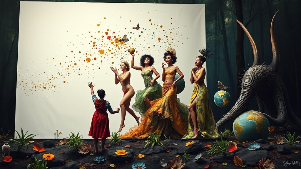 Vibrant Artist Unleashes Seven Goddesses Amidst Whimsical Fo...