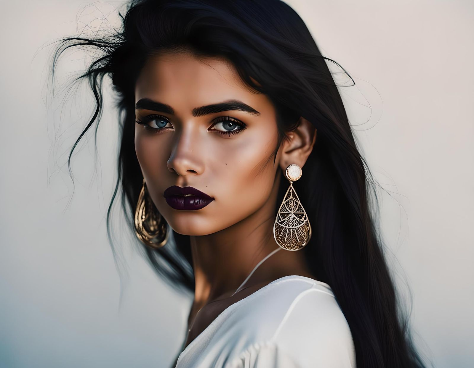 Portrait of a Young Cuban Woman with Piercing