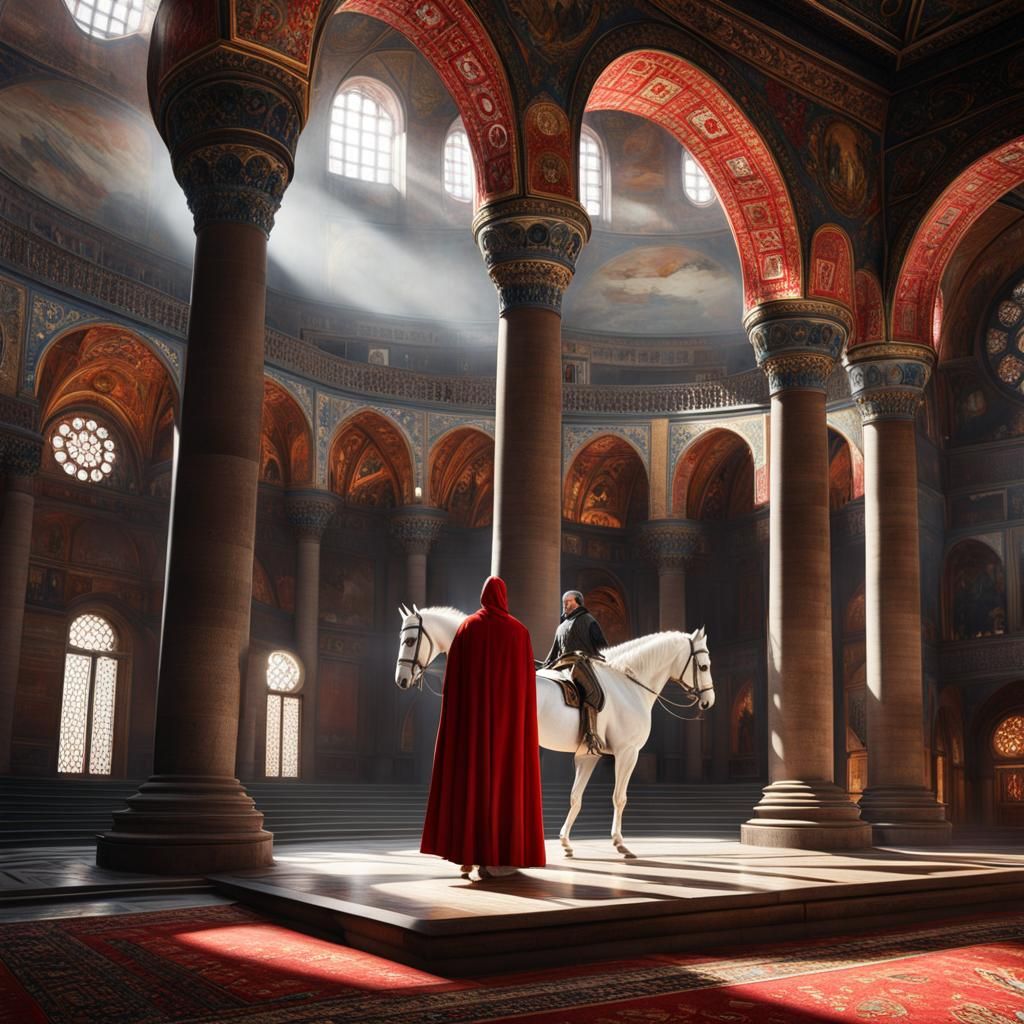 Hagia Sophia Visitor on White Horse