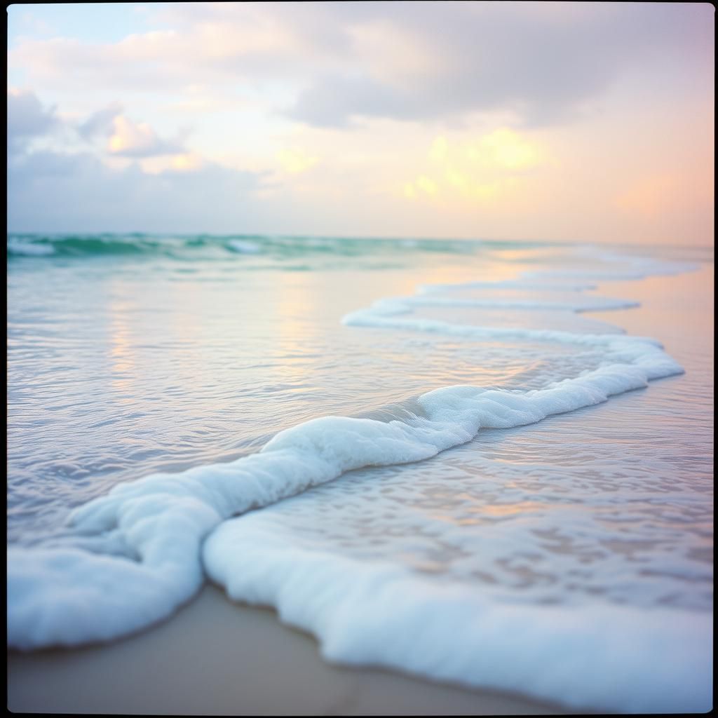 Serene Rainbow Beach: Tranquility in 35mm Film