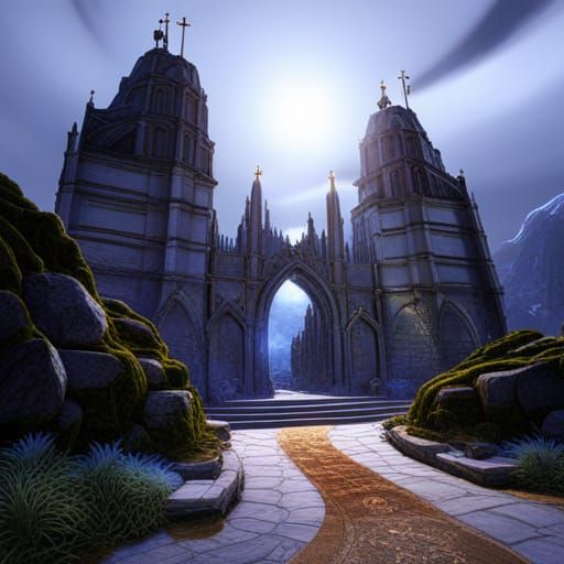Detailed Matte Painting of Christian Heaven