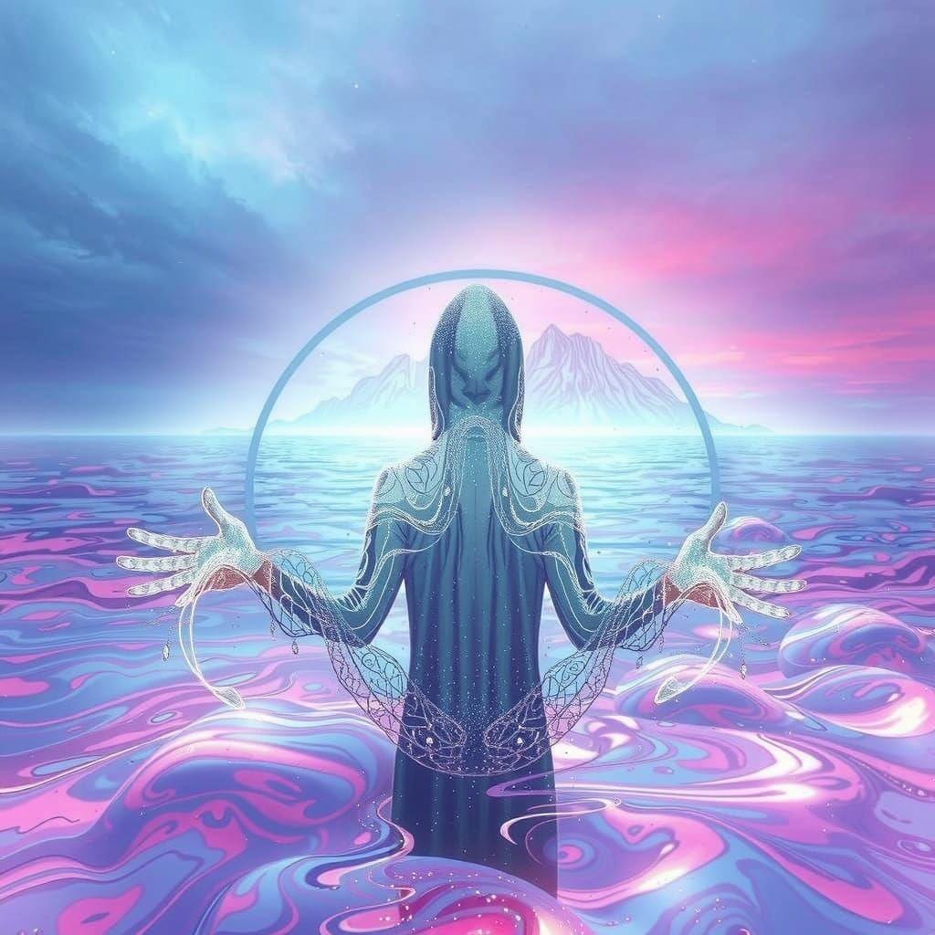 Enigmatic Figure in an Indigo Dream