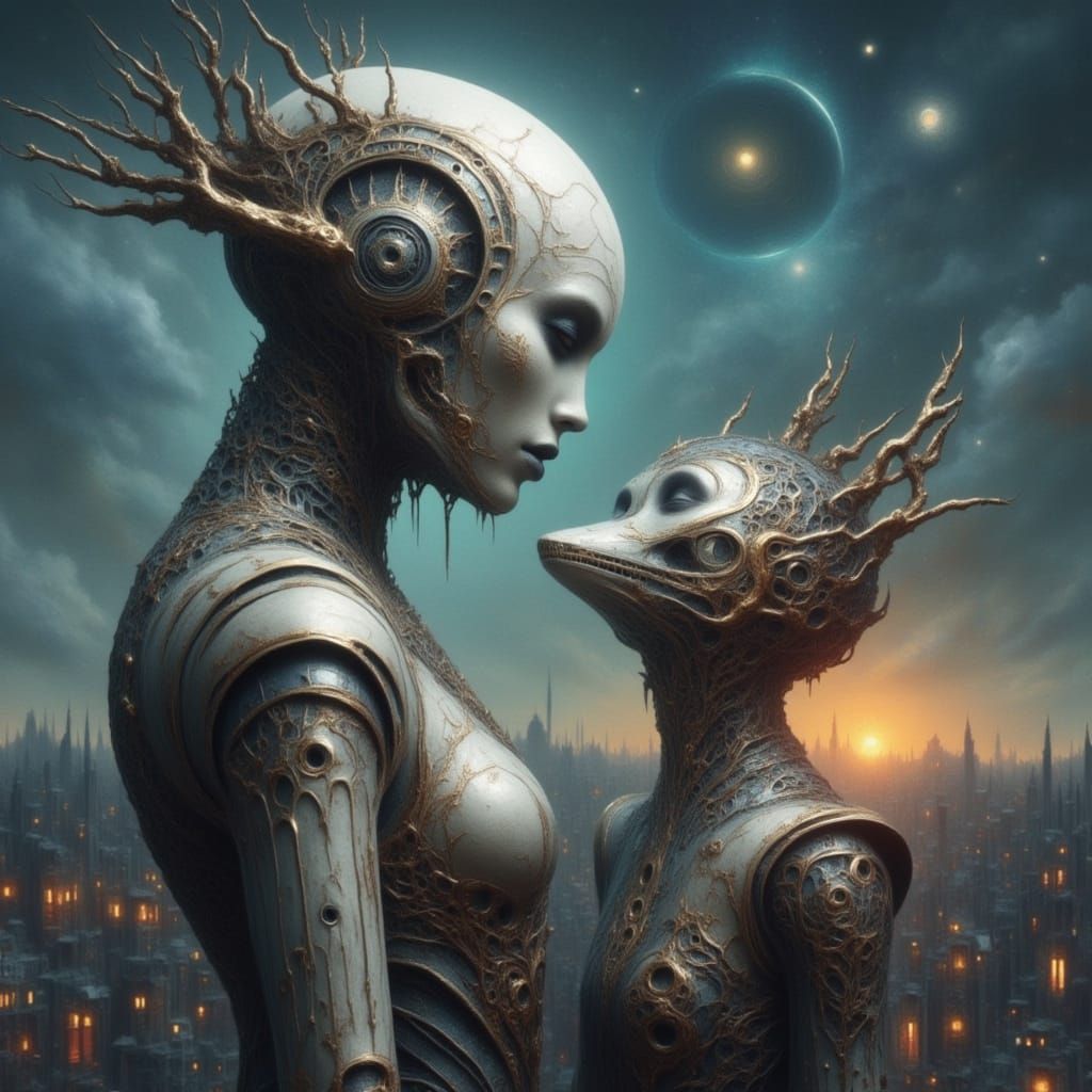 Fiery Sky Reflected in Eyes: Digital Art