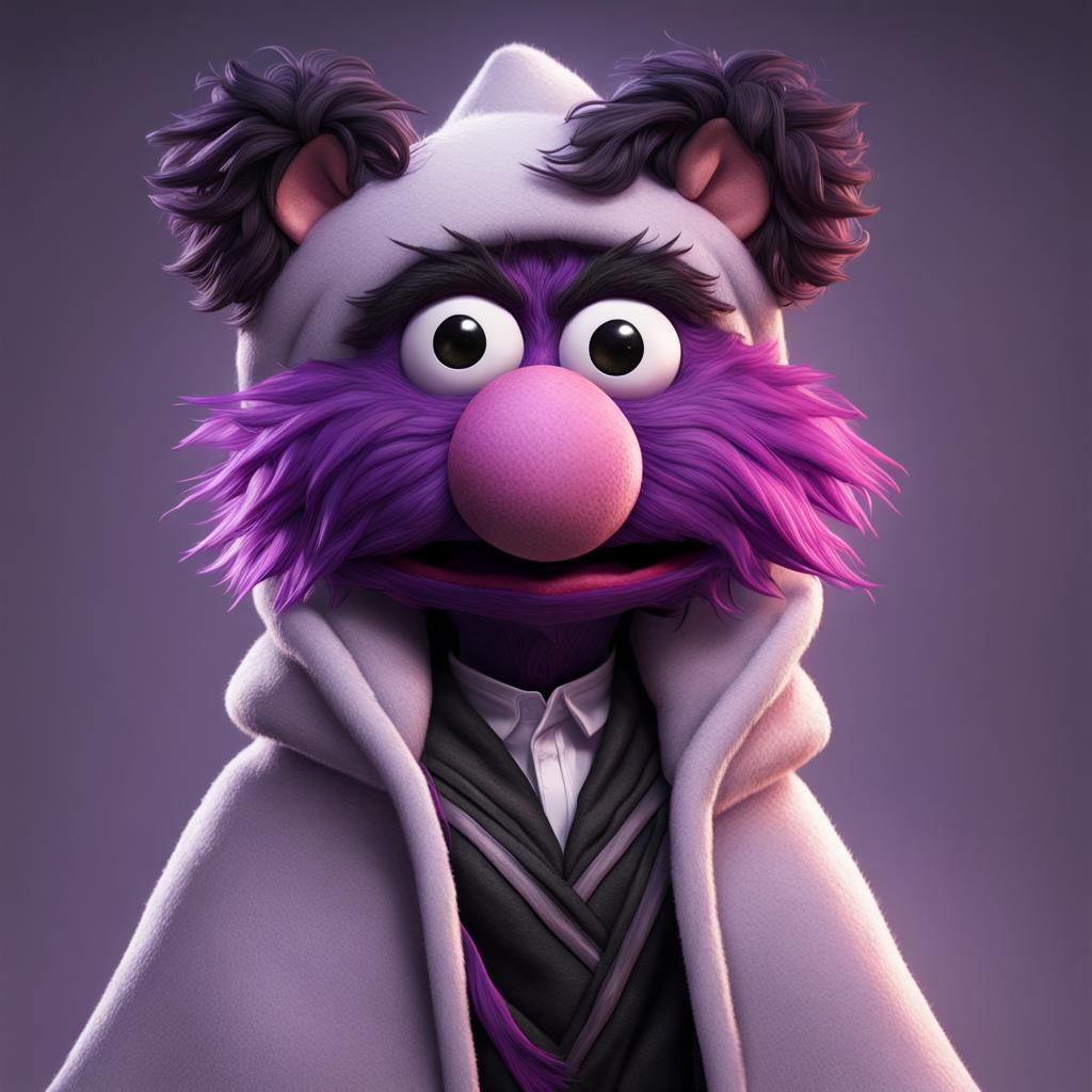 Fuzzy Muppet in Broken Heart Cloak