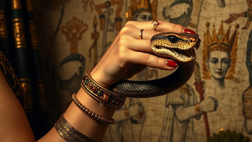 Cleopatra's Cobra: A Dark Fantasy Close-Up