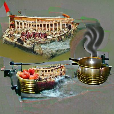 Whimsical Ancient Roman Steamboat Concept