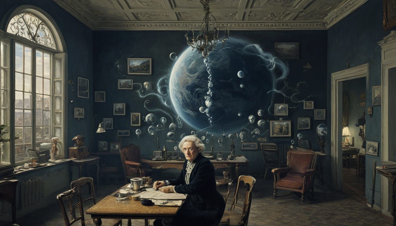 Metaphysical Painting of Heartfelt Questions in Surrealism