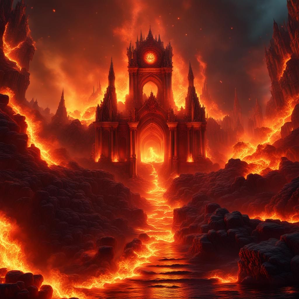 Roaring Inferno Flames in Detailed Matte Painting
