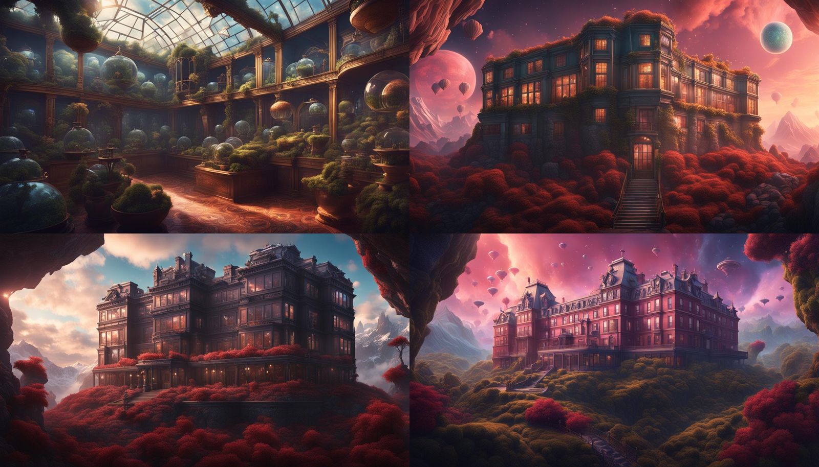 Fantastical Overlook Hotel with Sky Terrariums