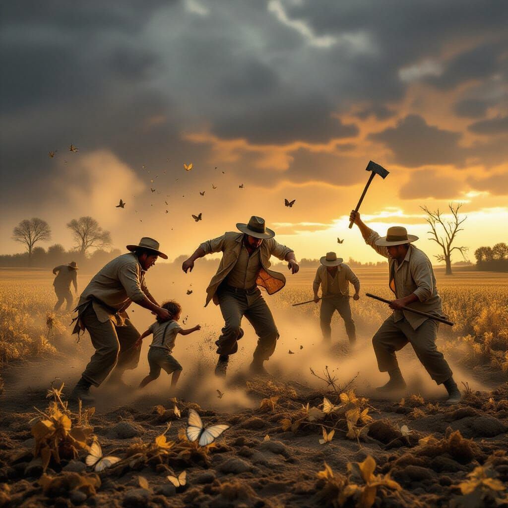 Dystopian Dust Storm: Farmers' Last Stand