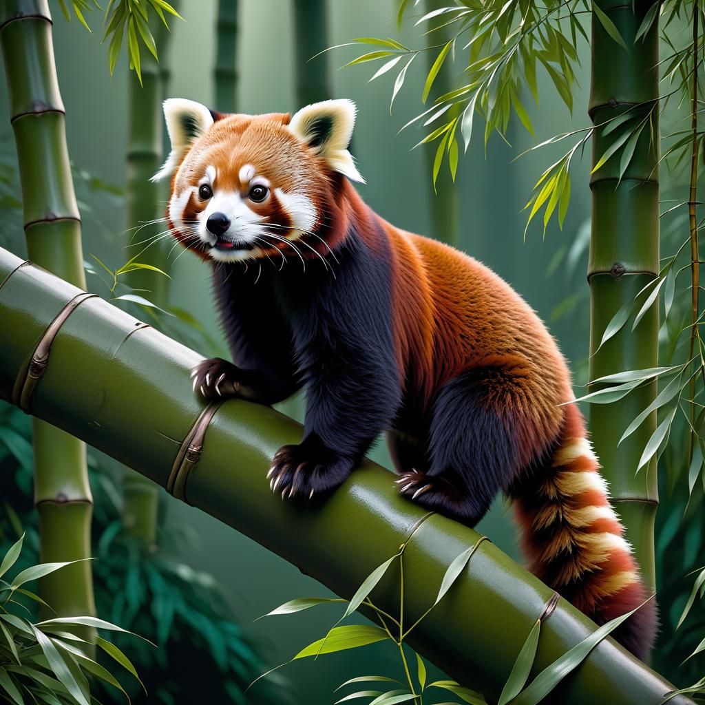 The red panda (Ailurus fulgens)