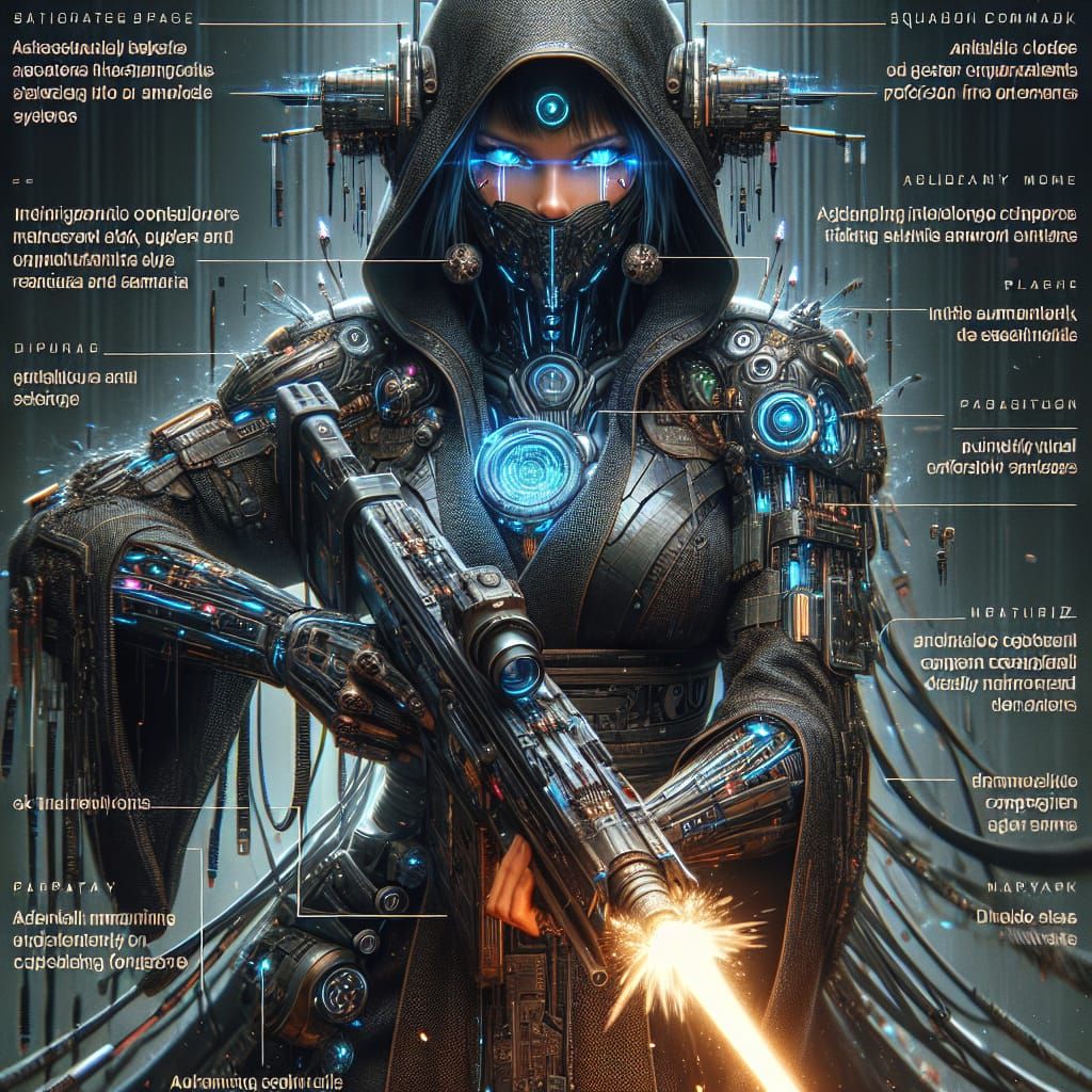 Cyberpunk Assassin Goddess Leading Resistance