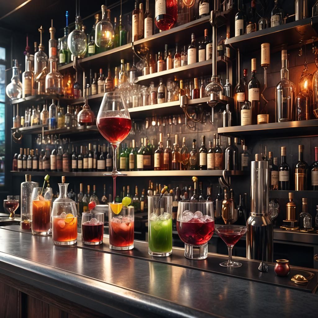 Laboratory Cocktail Bar with Test Tube Wall: Artstation Desi...