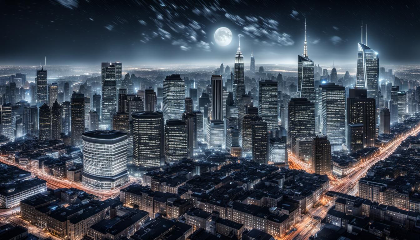 HYPER REALISTIC, PERFECT, SMOOTH, HD QUALITY, A city skyline...