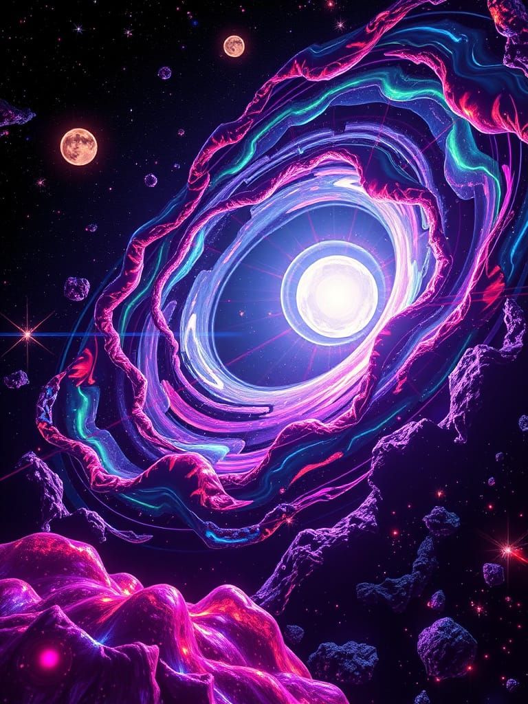 Cosmic Splendor in Shimmering Blackness