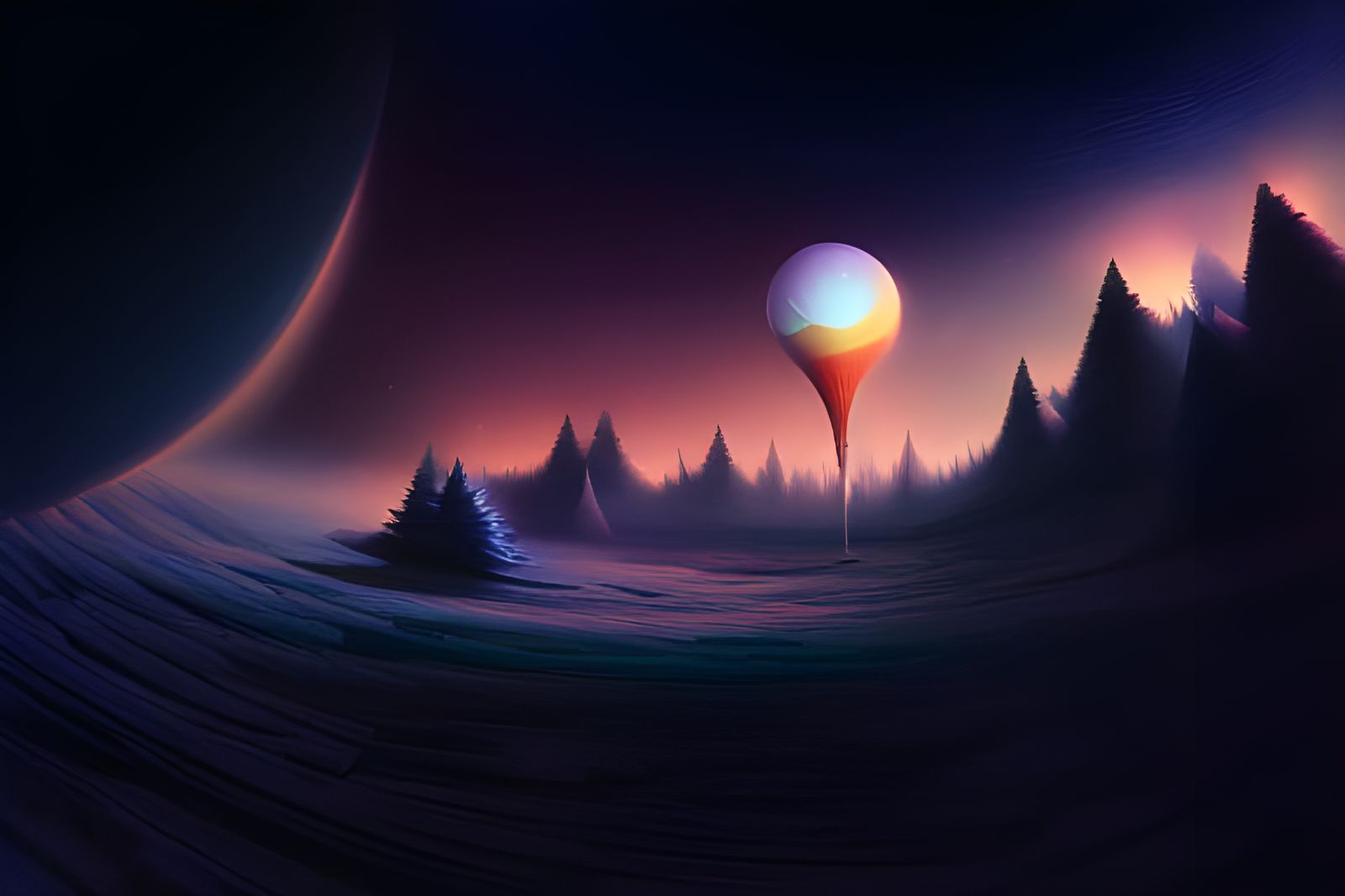 Vibrant Cosmic Landscape with Parallax Effects
