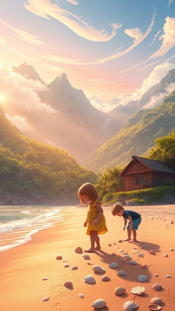 Serene Seaside Cottage Amidst Majestic Mountains