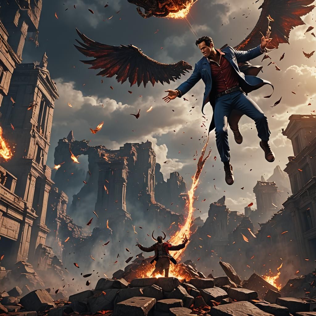 Ash Williams as Lucifer: 3D Game Cinematic