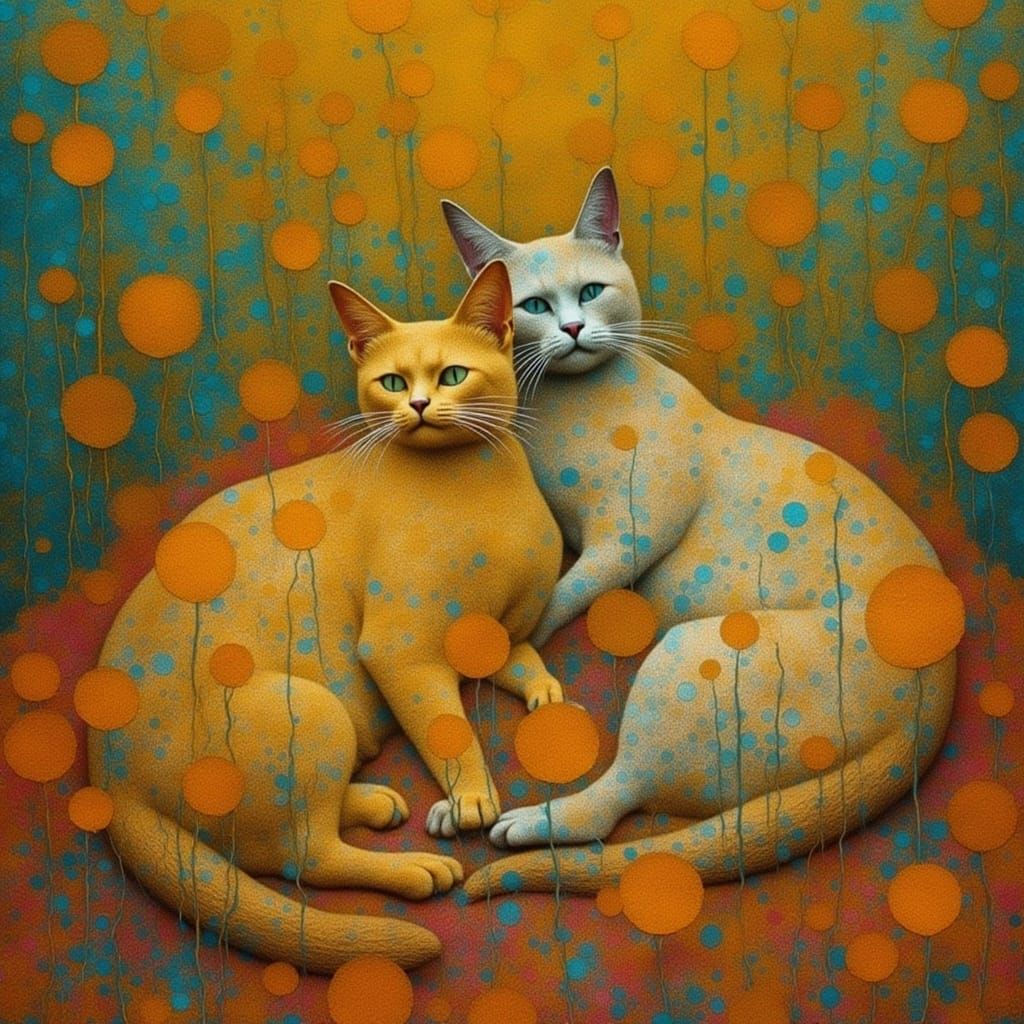 Two Cats Under Golden Spotlights, Emotional Contrast