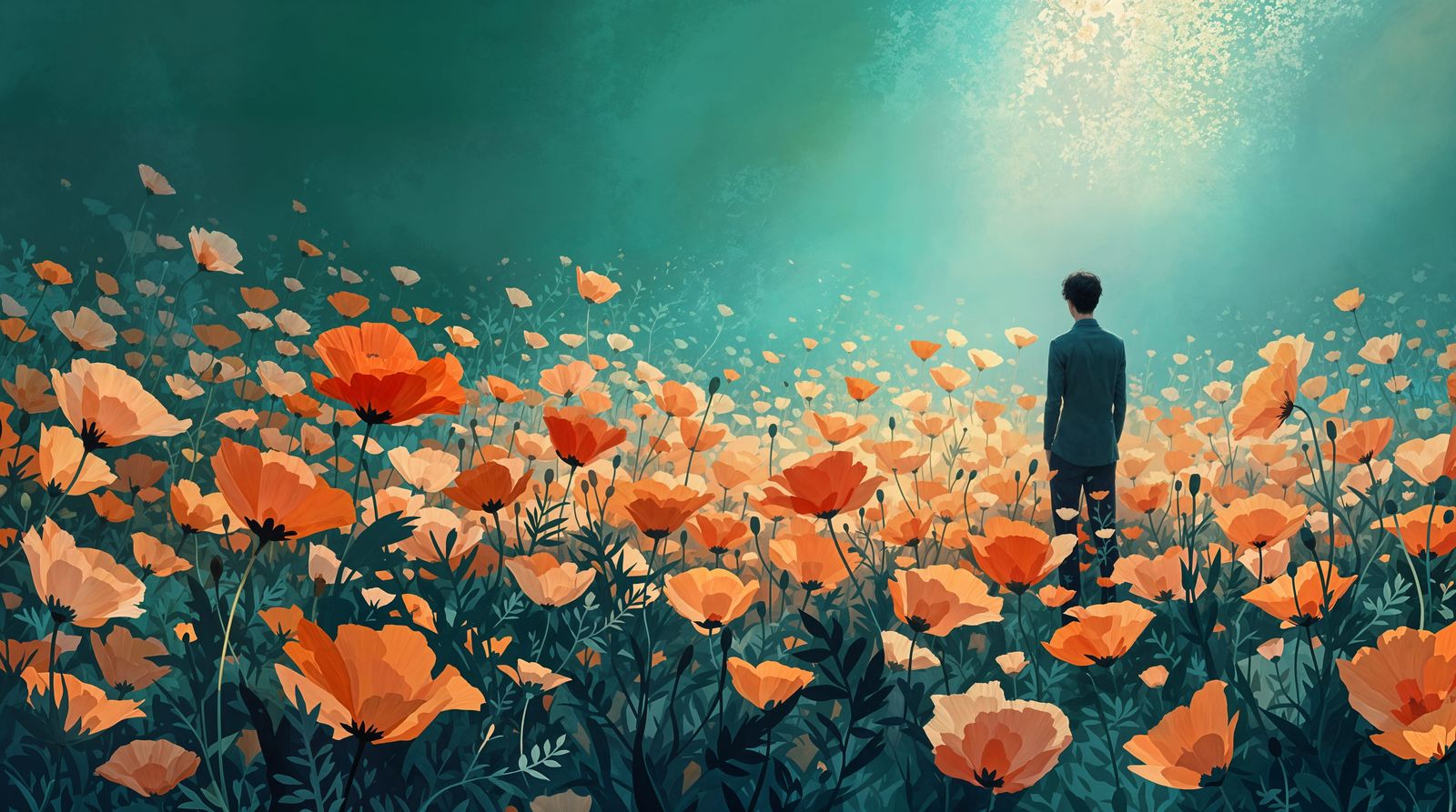 Ethereal Poppies Under Twilight Skies