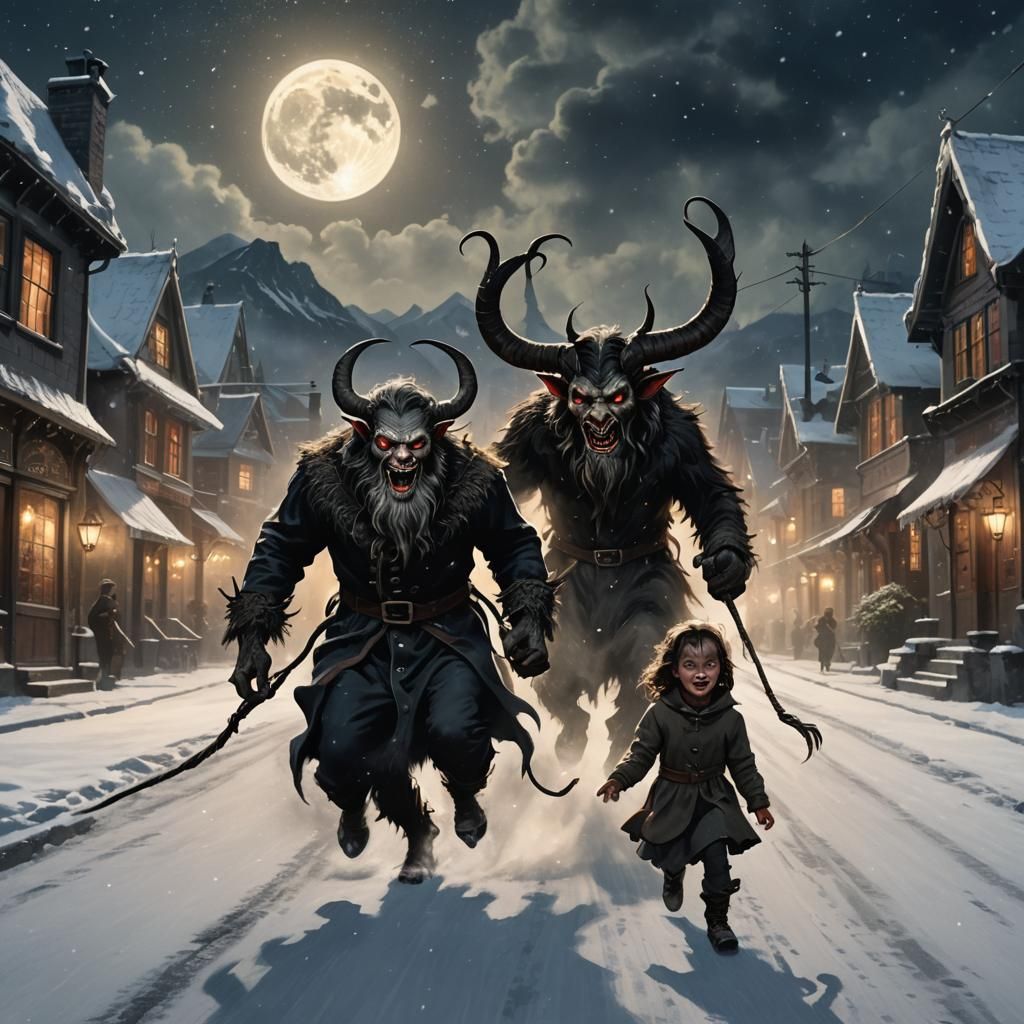 Krampus Abduction on Snowy Christmas Night